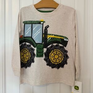 NWT John Deere Boys Scribble Tractor Long Sleeve Tee